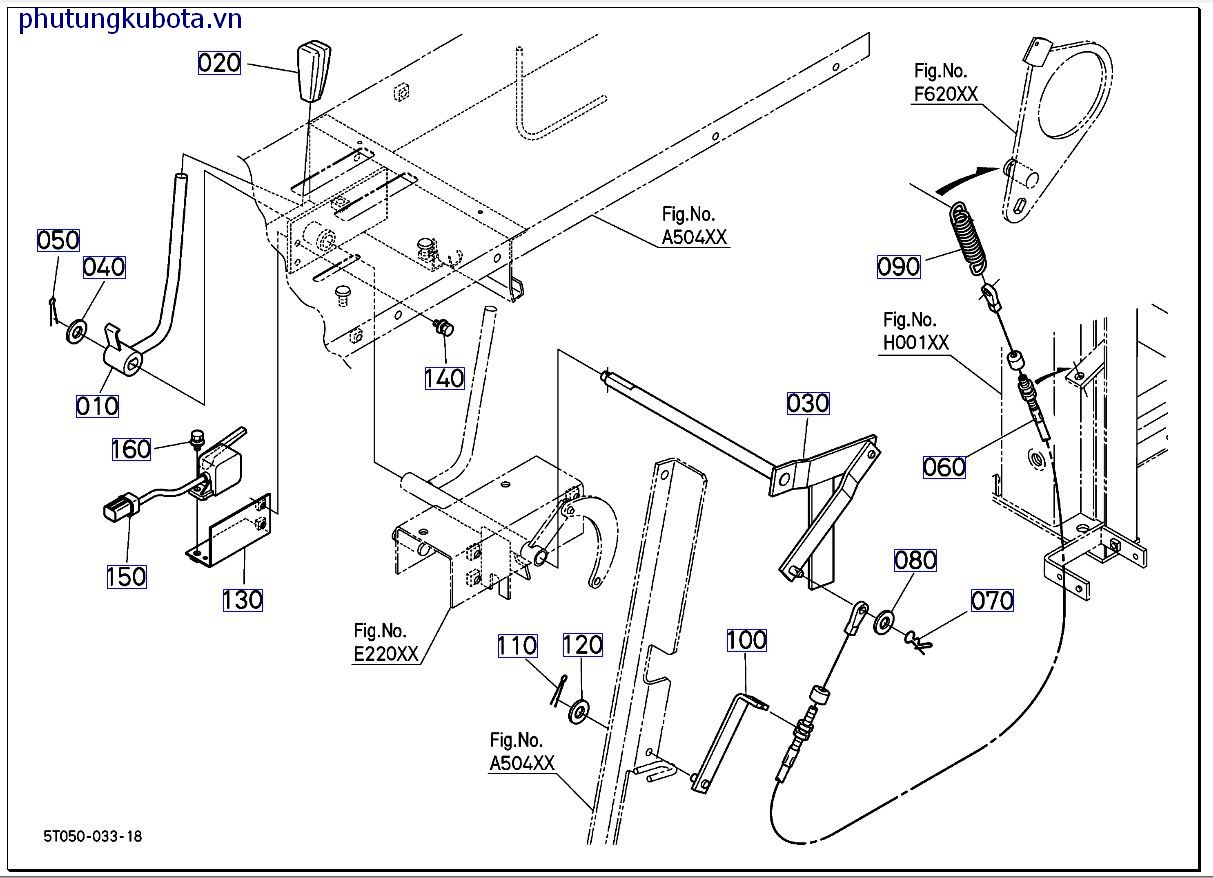 Cần điều khiển ly hợp gặt